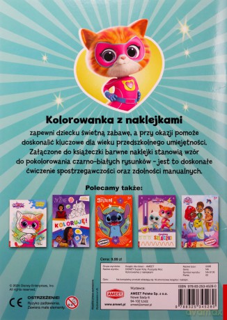 Disney Superkoty kolorowanka z naklejkami NA-9136 [KSIĄŻKA]
