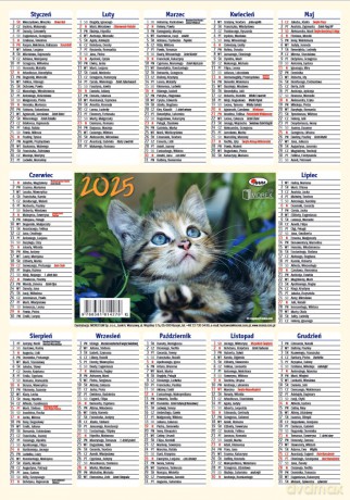 Kalendarz 2025 listkowy 1szt.mix [KALENDARZ]