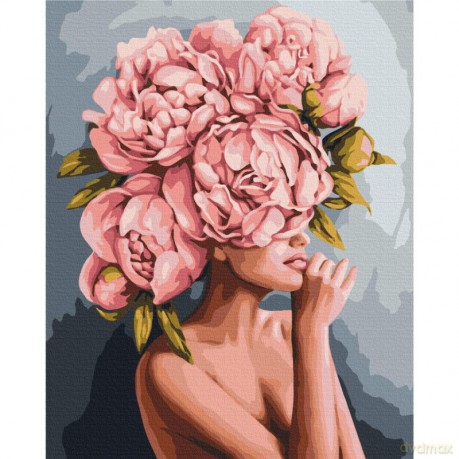 Malowanie po numerach BRUSHME 40x50 cm dotyk piwonii
