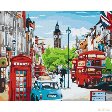 Malowanie po numerach BRUSHME 40x50 cm godzina szczytu w Londynie