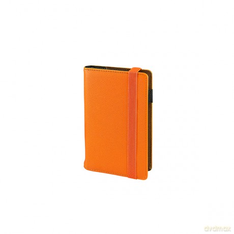 Notes pomarańczowy A6 na gumkę kratka N41B-60
