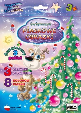 Piaskowe obrazki pakiet świąteczny nr 3 (GAŁĄZKA, DZWONECZKI, CHOINKA Z PREZENTAMI)