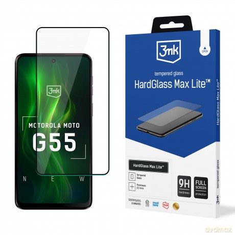 Szkło Hartowane do Motorola Moto G55 5G - 3mk HardGlass Max Lite Black