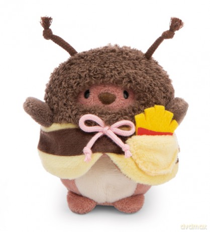 NICI mymochi przytulanka Miś Nomo z kostiumem pszczółki i frytkami 8cm z zawieszką