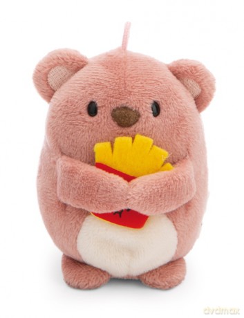 NICI mymochi przytulanka Miś Nomo z kostiumem pszczółki i frytkami 8cm z zawieszką