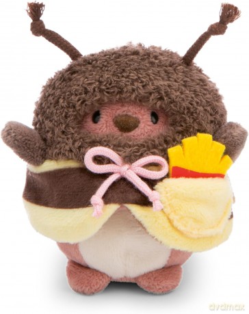 NICI mymochi przytulanka Miś Nomo z kostiumem pszczółki i frytkami 8cm z zawieszką
