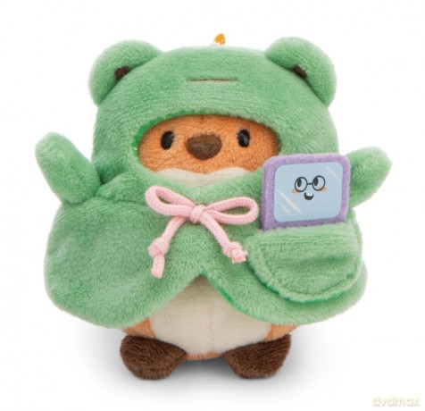 NICI mymochi przytulanka Lis Geeks z kostiumem żaby i grą video 8cm z zawieszką