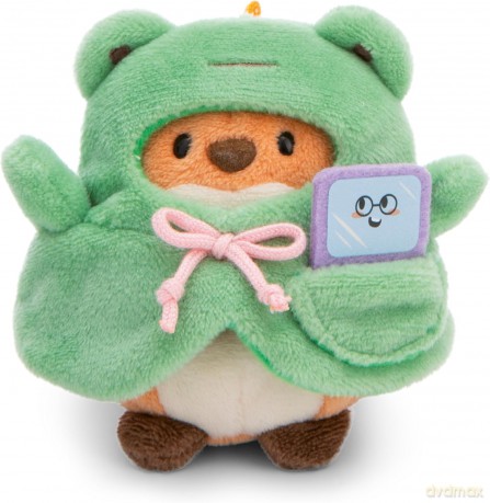 NICI mymochi przytulanka Lis Geeks z kostiumem żaby i grą video 8cm z zawieszką