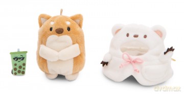 NICI mymochi przytulanka Pies Hiro z kostiumem misia polarnego 8cm z zawieszką