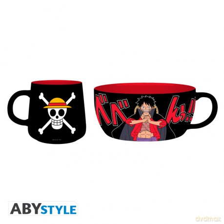 ONE PIECE - Zestaw śniadaniowy Kubek + Miska - Luffy