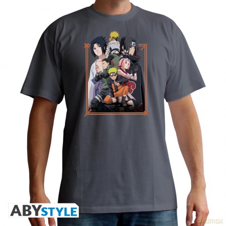 NARUTO SHIPPUDEN - Tshirt Group man SS grey - basic
