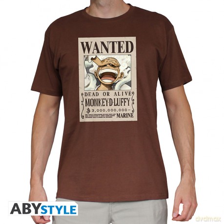 ONE PIECE - Men chocolate Tshirt - Wanted Luffy