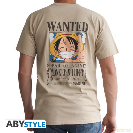 ONE PIECE - sand Tshirt - Vintage Wanted Luffy