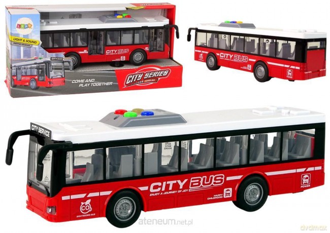 Autobus z napędem frykcyjnym 1:16 czerwony