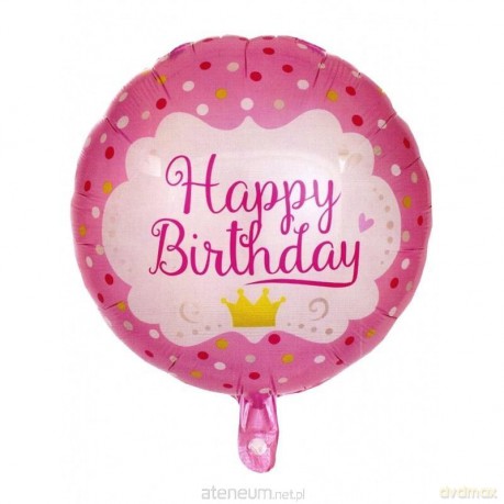 Balon foliowy Happy Birthday różowy
