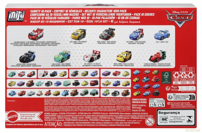 Cars Auta Mikroauta 10-pak HXY65