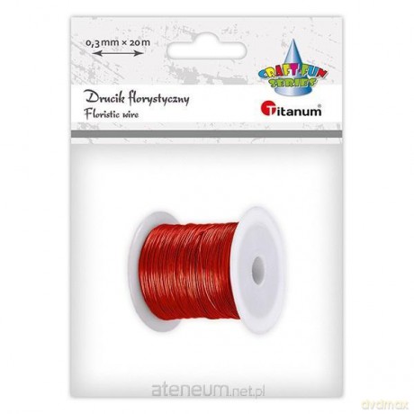 Drucik florystyczny 0,3mm 20m czerwony