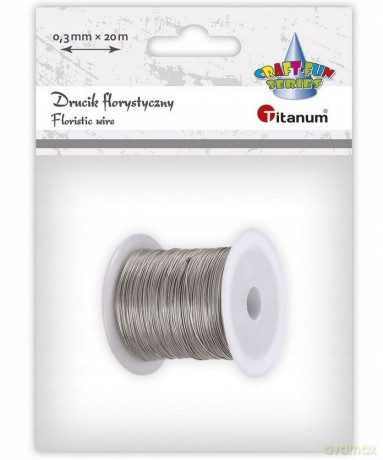 Drucik florystyczny 0,3mm 20m srebrny