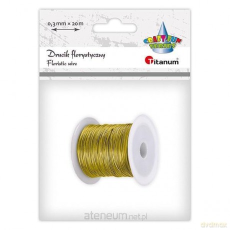 Drucik florystyczny 0,3mm 20m złoty