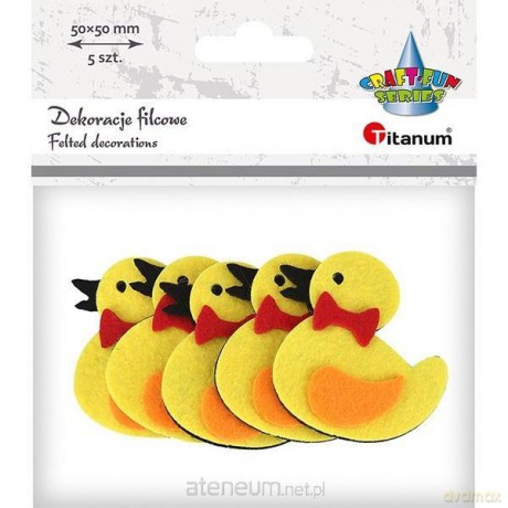 Filcowe kaczuszki 3D 53x50mm żółte 5szt