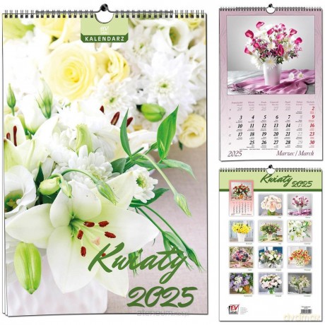 Kalendarz 2025 7 Plansz B3 Kwiaty [KALENDARZ]