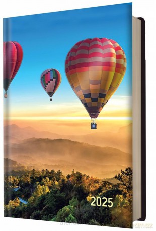 Kalendarz 2025 książkowy A5 dzienny balony print [KALENDARZ]
