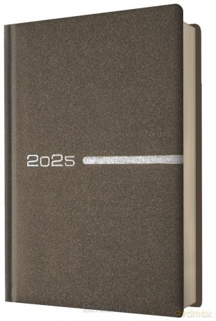 Kalendarz 2025 książkowy A5 dzienny brązowy [KALENDARZ]