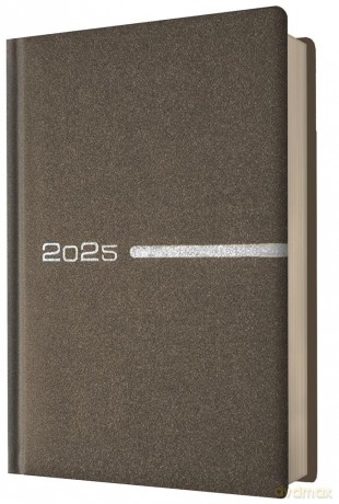 Kalendarz 2025 książkowy A5 dzienny brązowy [KALENDARZ]