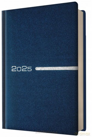 Kalendarz 2025 książkowy A5 dzienny granatowy [KALENDARZ]