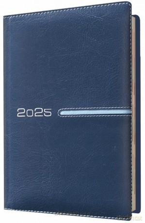 Kalendarz 2025 książkowy A5 tygodniowy niebieski [KALENDARZ]