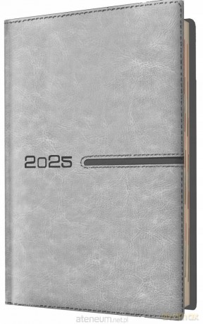 Kalendarz 2025 książkowy A5 tygodniowy szary [KALENDARZ]