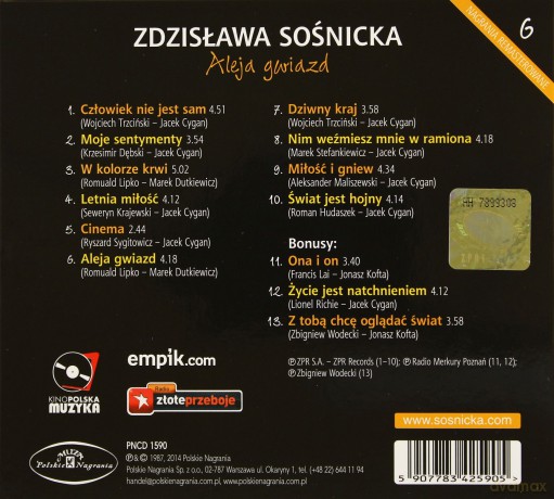 Zdzisława Sośnicka: Aleja gwiazd (digipack) [CD]