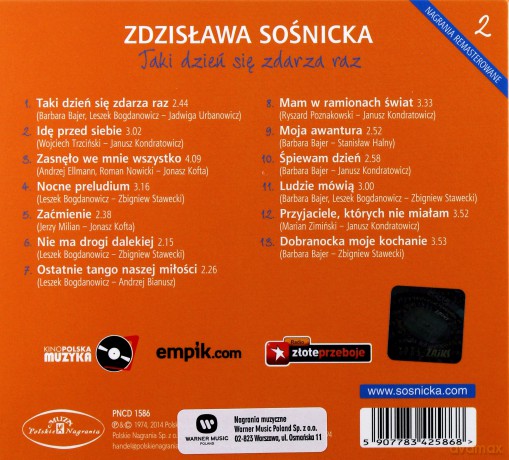 Zdzisława Sośnicka: Taki dzień się zdarza raz (digipack) [CD]