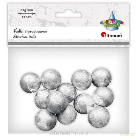 Kulki styropianowe 25mm 12szt srebrne