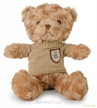Miś kudłaty 22cm w sweterku beżowy