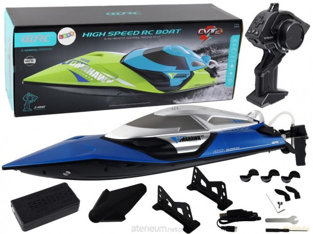 Motorówka zdalnie sterowana ze światłem niebieska