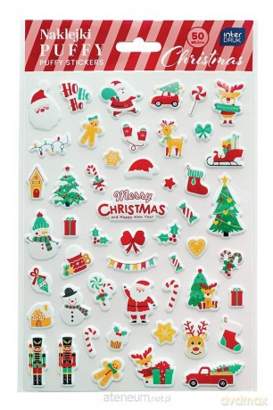 Naklejki puffy Christmas 50szt