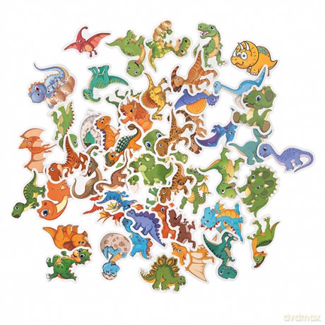 Naklejki winylowe dinozaury 4-5cm 50szt