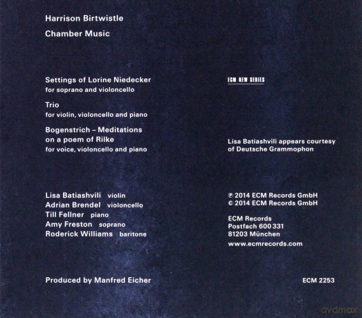 Harrison Birtwistle: Chamber Music [CD]