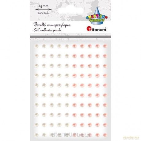 Perełki samoprzylepne 5mm 100szt białe bladoróżowe