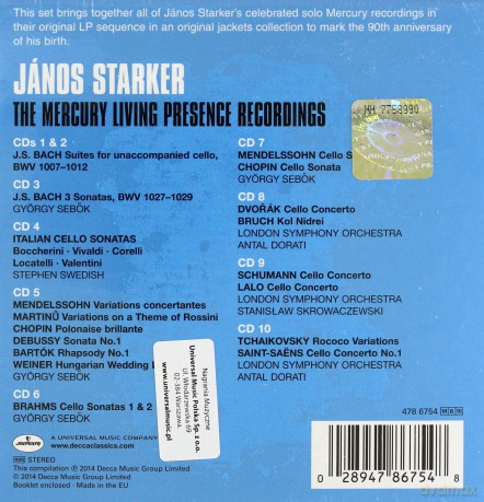 Janos Starker: The Mercury Living Presence Recordings [10CD]