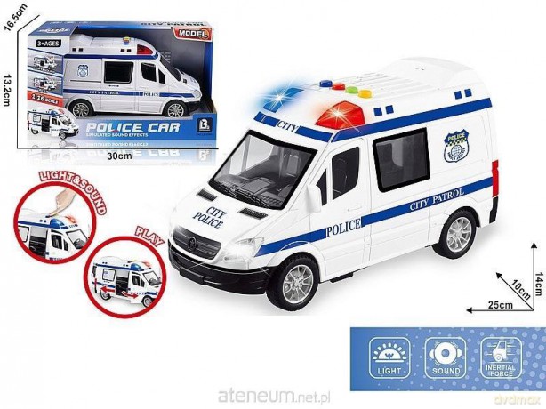 Radiowóz z otwieranymi drzwiami światło, dźwięk