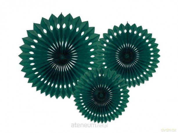 Rozety dekoracyjne ciemne zielone 20-30cm