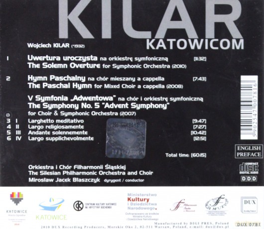 Orkiestra I Chór Filharmonii Śląskiej: Wojciech Kilar Katowicom [CD]