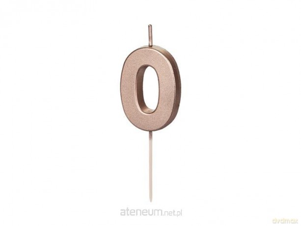 Świeczka urodzinowa 0 różowe złoto 4.5cm