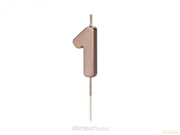 Świeczka urodzinowa 1 różowe złoto 4.5cm