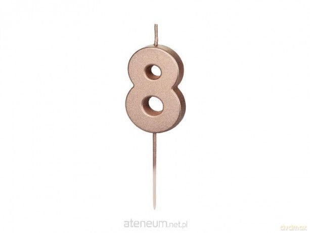 Świeczka urodzinowa 8 różowe złoto 4.5cm
