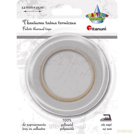 Taśma termiczna tkaninowa 12mm 25m biała