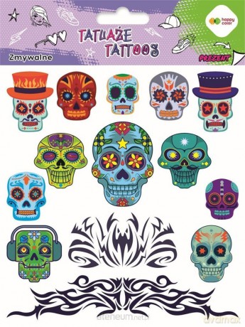 Tatuaże zmywalne Blue skulls
