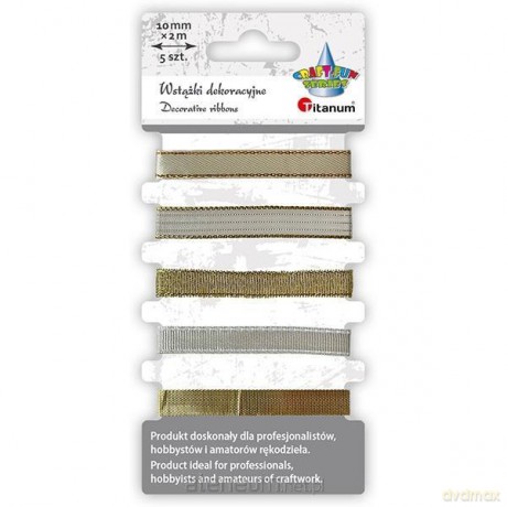 Wstążki 10mm 5x2m złote